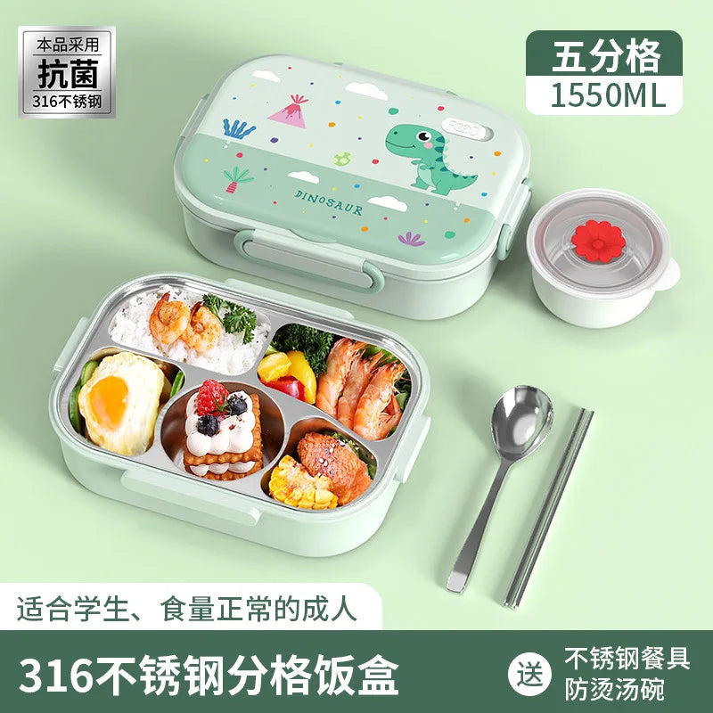 316 Stainless Steel Insulated Bento Lunch Box for Kids Cartoon Food Grade Portable Thermal Compartments Cute Children's Lunch – Image 10 - Image 10