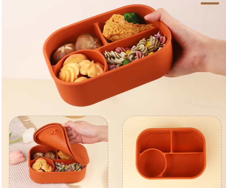BPA Free Microwave Safe Silicone Food Container Heat-resistant Bento Lunch Box Container – Image 3