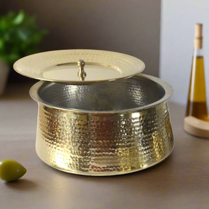 High-Quality Brass Biryani Handi with Lid – Traditional Serving Pot (4L Capacity) – Image 4