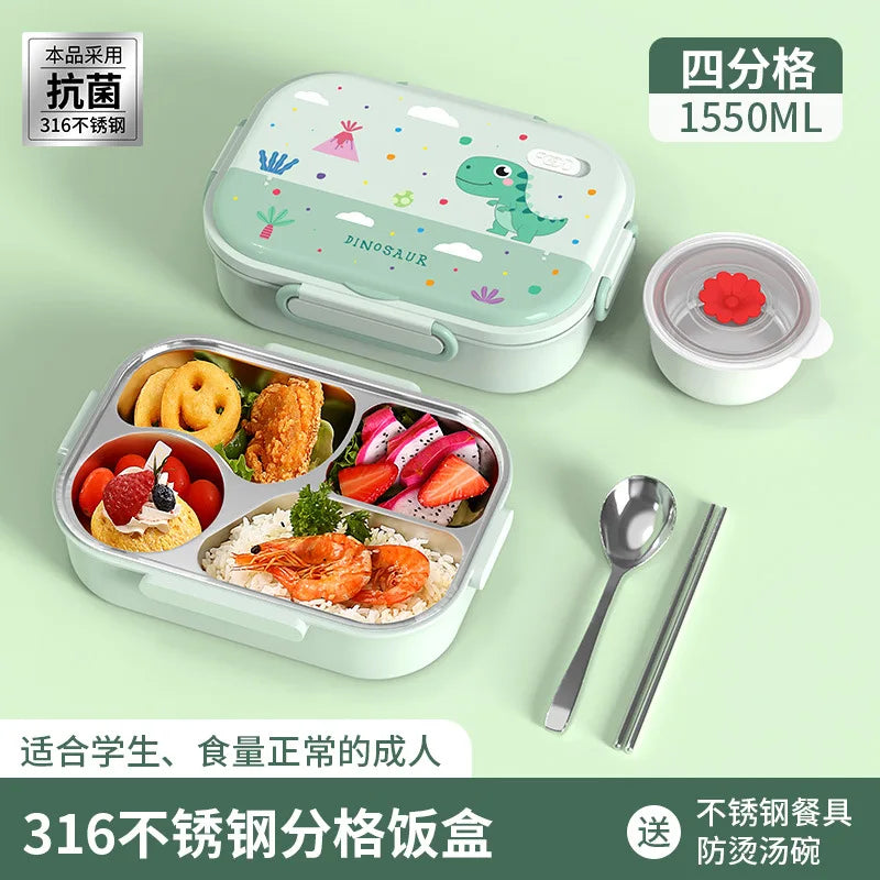 316 Stainless Steel Insulated Bento Lunch Box for Kids Cartoon Food Grade Portable Thermal Compartments Cute Children's Lunch – Image 8