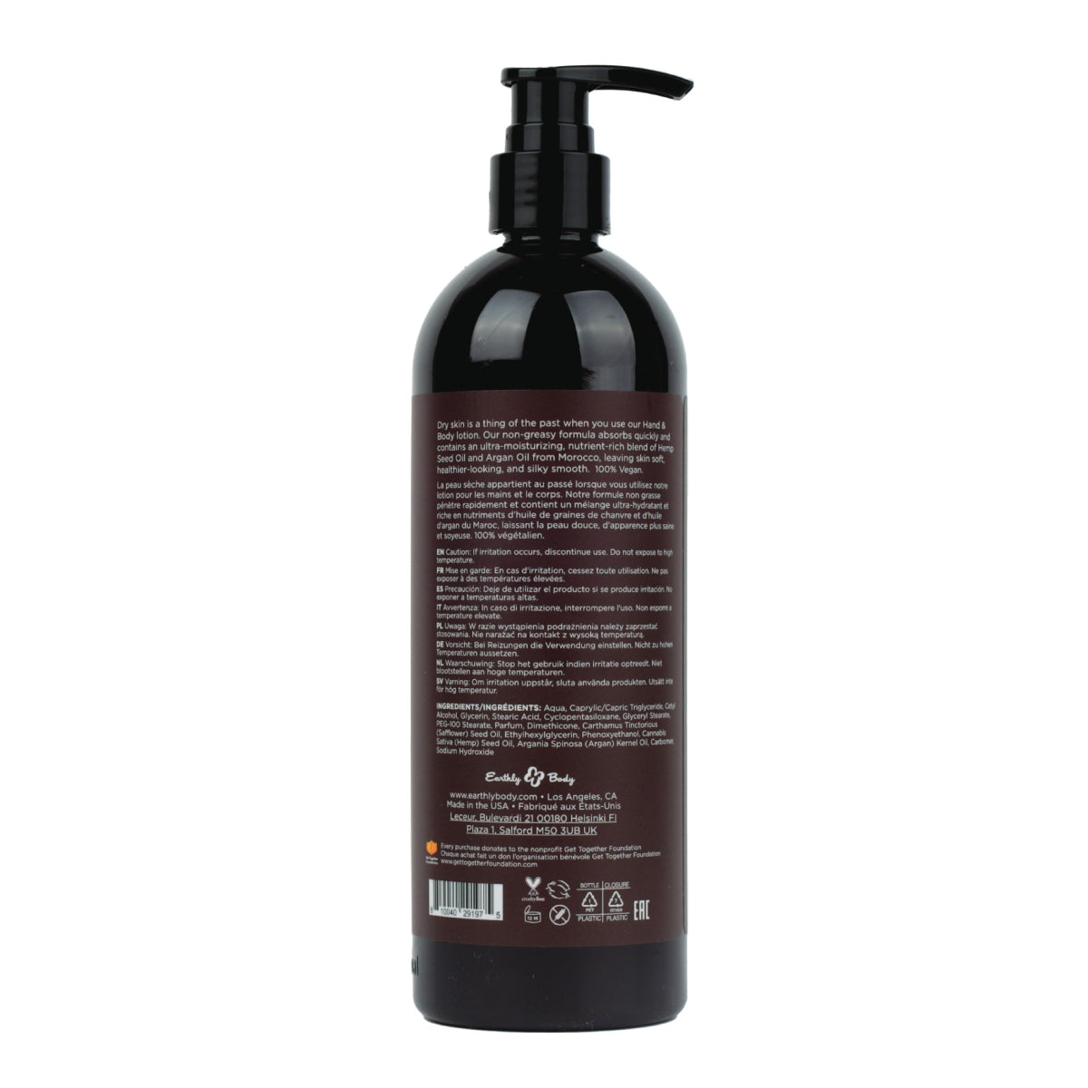 Earthly Body Hemp Seed Hand & Body Lotion Beach Daze 16OZ - Image 2