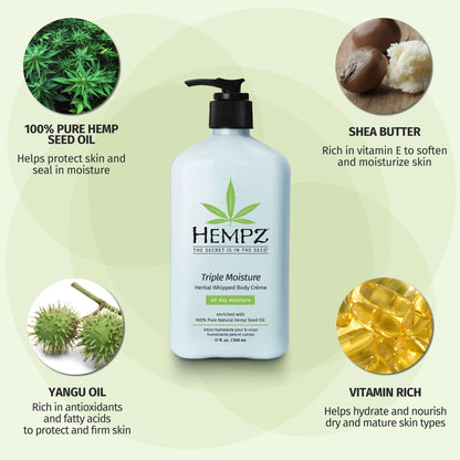 Triple Moisture Herbal Whipped Body Creme 17 OZ. by Hempz - Sustainable Living (View 3)