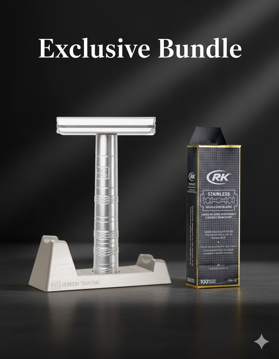 RAK razor and packaging on a dark background with 'Exclusive Bundle' text.