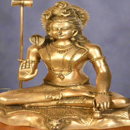 Hindu God Mahayogi Shankar Bhagwan Blessing Shiva Statue Décor Large Idol 2 Feet by vendor-unknown - Hindu Gods (View 2)