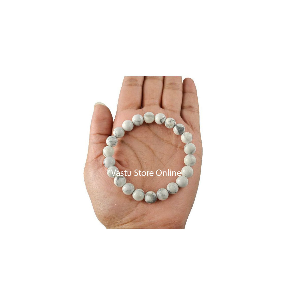 Howlite Round Crystal Bracelet - Image 2