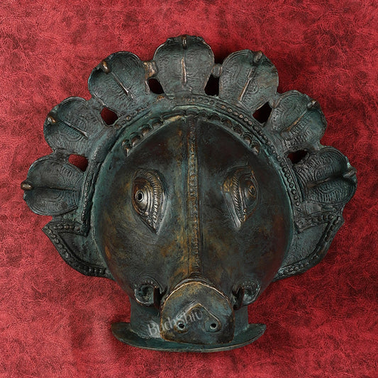 Sama Homes-vintage bronze varahi amman face wall hanging mask lost wax 13