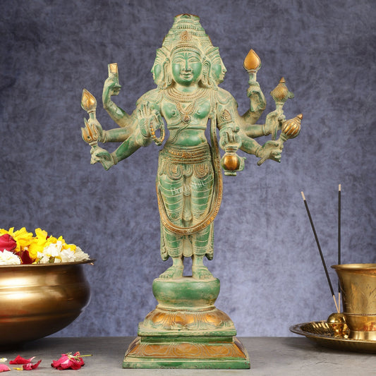 Brass Lord Brahma Statue - 16 Inch | 100% Certified Copper & Brass - Sama Homes Idol - Brass Sculpture
