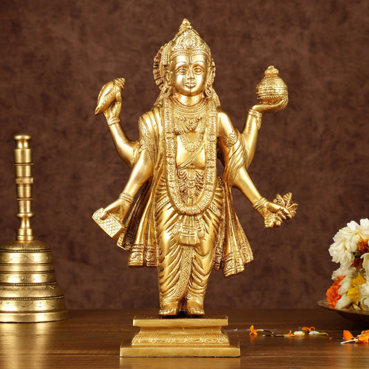 Sama Homes-handcrafted brass statue of lord dhanvantari the god of ayurveda 10