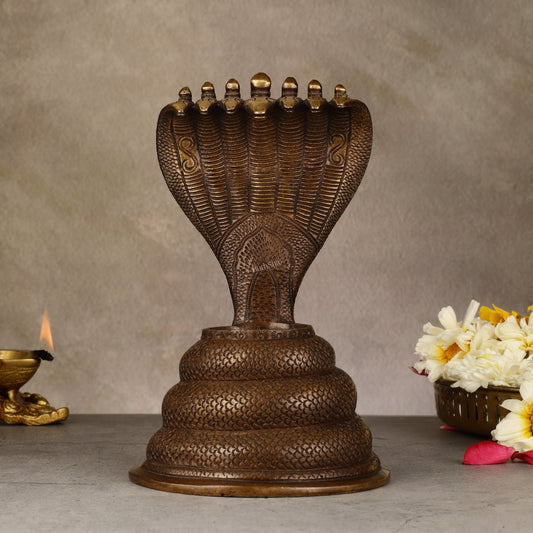 Pure Brass Large Sheshanaaga Peeta Singhasan - 8 inch - Sama Homes Idol - Brass Sculpture