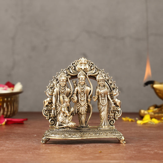 Brass Ram Darbar Lightweight Idol - 4-inch | 100% Certified Copper & Brass - Sama Homes Idol - Brass Sculpture