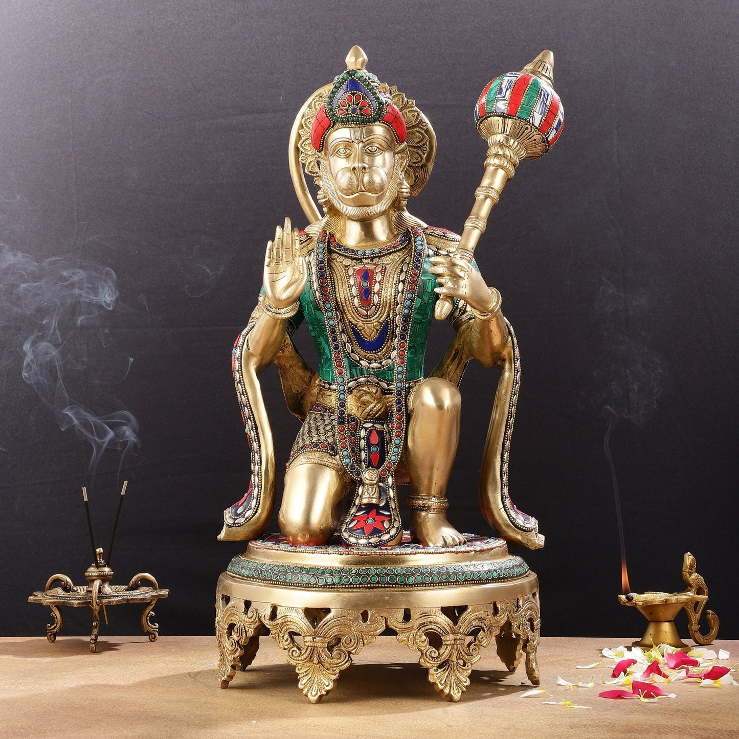 Brass Superfine Hanuman Statue 20" - Sama Homes Idol - Brass Sculpture