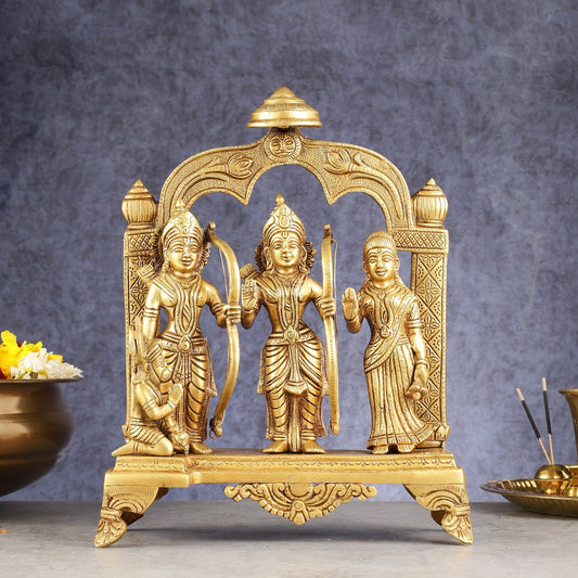 Divine Brass Ram Darbar 13 Inches - Sama Homes Idol - Brass Sculpture