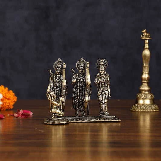 Intricate Brass Lightweight Ram Darbar Idol - 3" Tall - Sama Homes Idol - Brass Sculpture