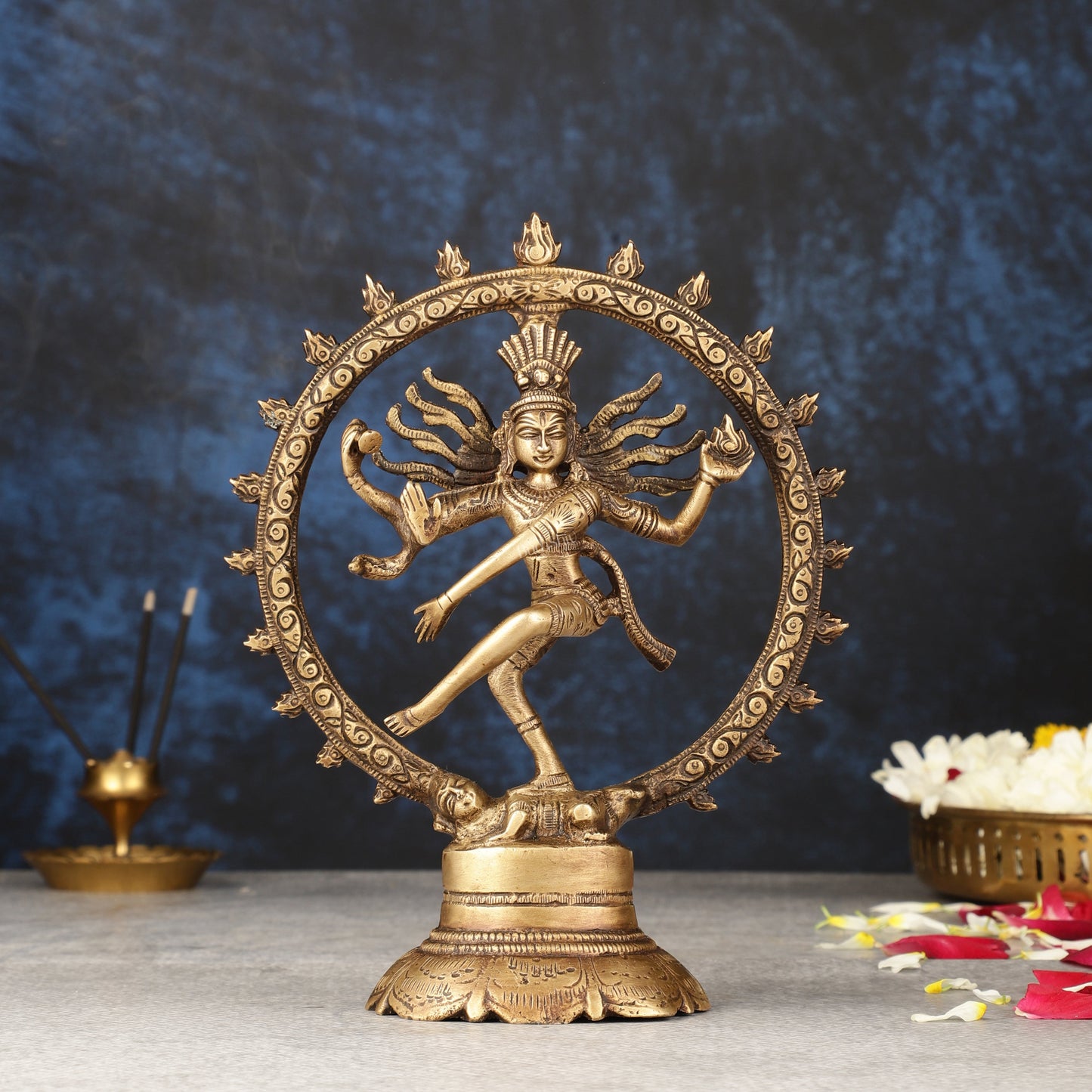 Brass Superfine Nataraja Idol - 7.5 Inch - Sama Homes Idol - Brass Sculpture