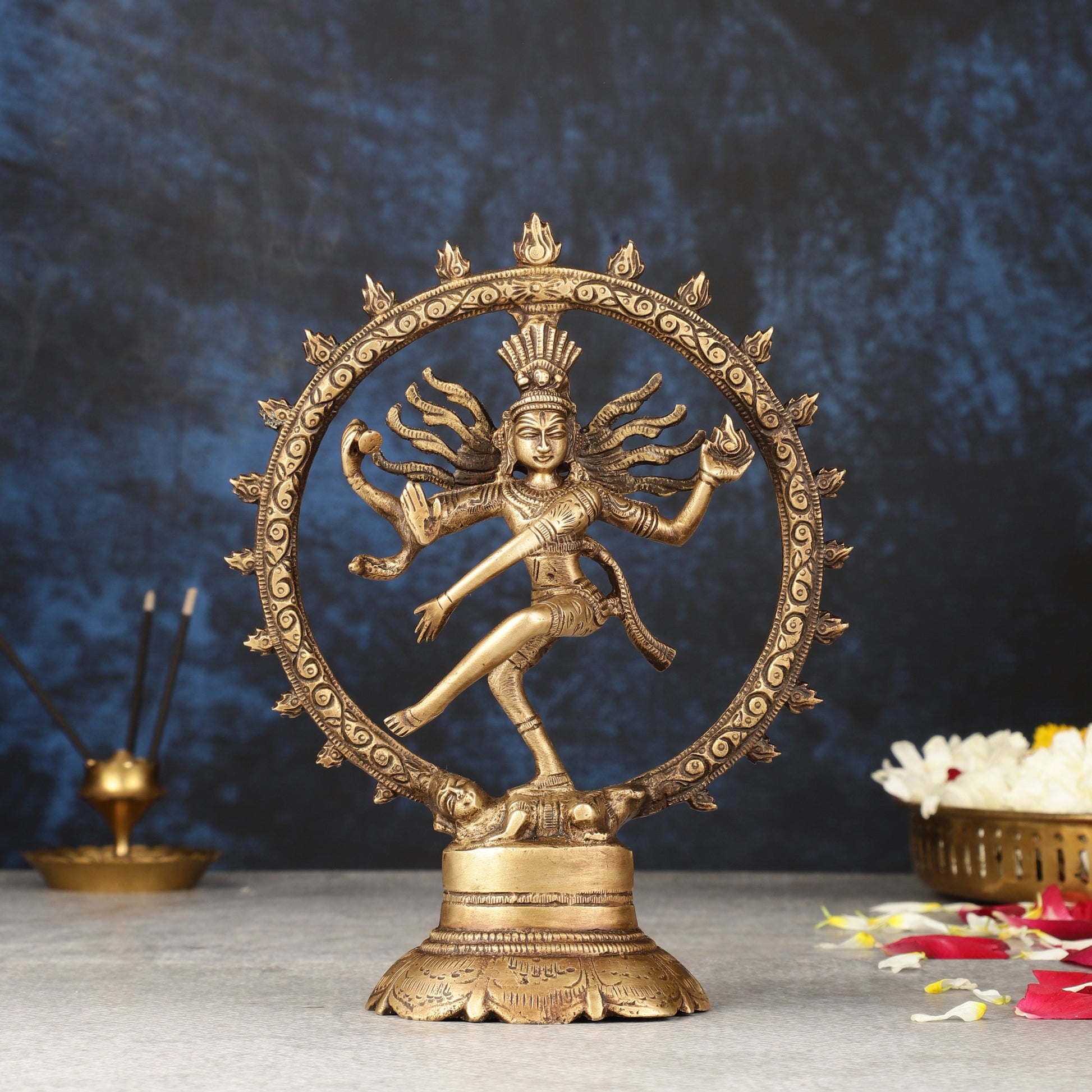 Brass Superfine Nataraja Idol - 7.5 Inch - Sama Homes Idol - Brass Sculpture - Eco-friendly - Sama Homes