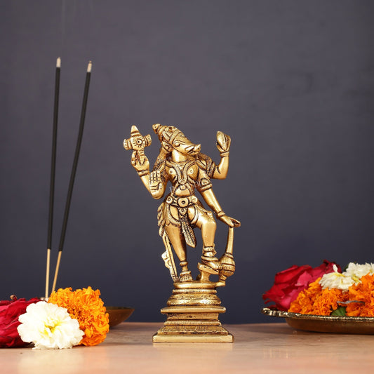 Pure Brass Varaha Swamy Idol 5" - Sama Homes Idol - Brass Sculpture