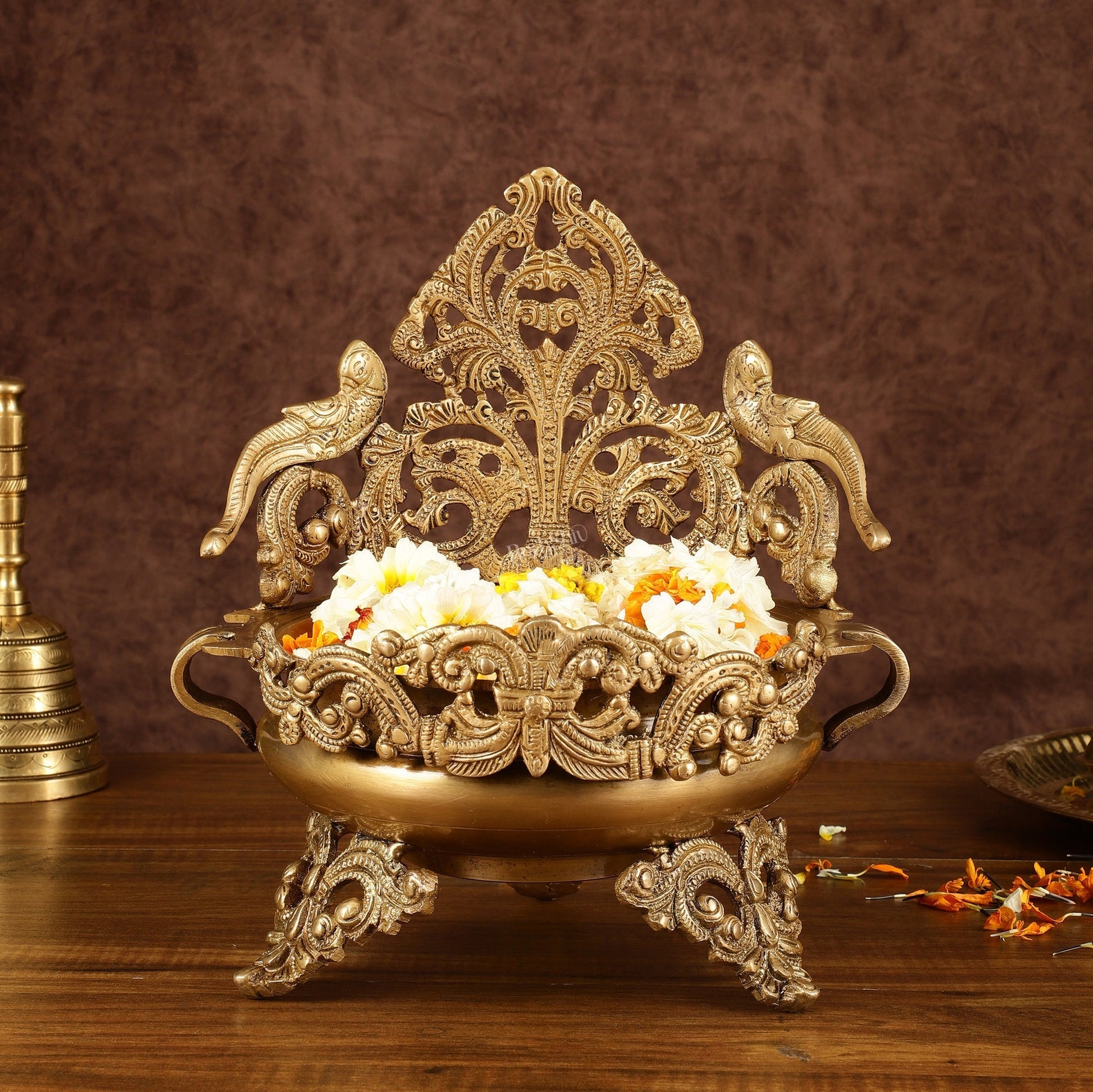 Unique Brass Urli Bowl | Height: 10 inch – Sama Homes - Eco-friendly - Sama Homes