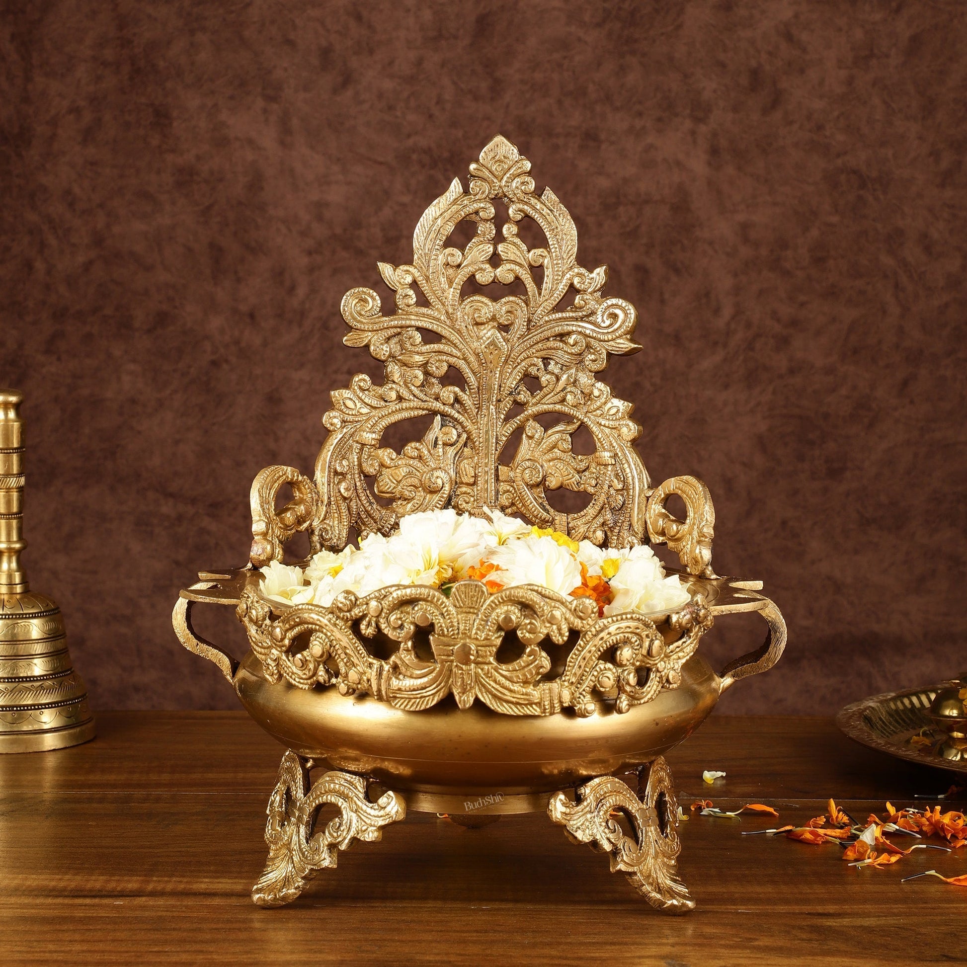 Elegant Brass Urli Bowl | Height: 12 inch – Sama Homes - Eco-friendly - Sama Homes