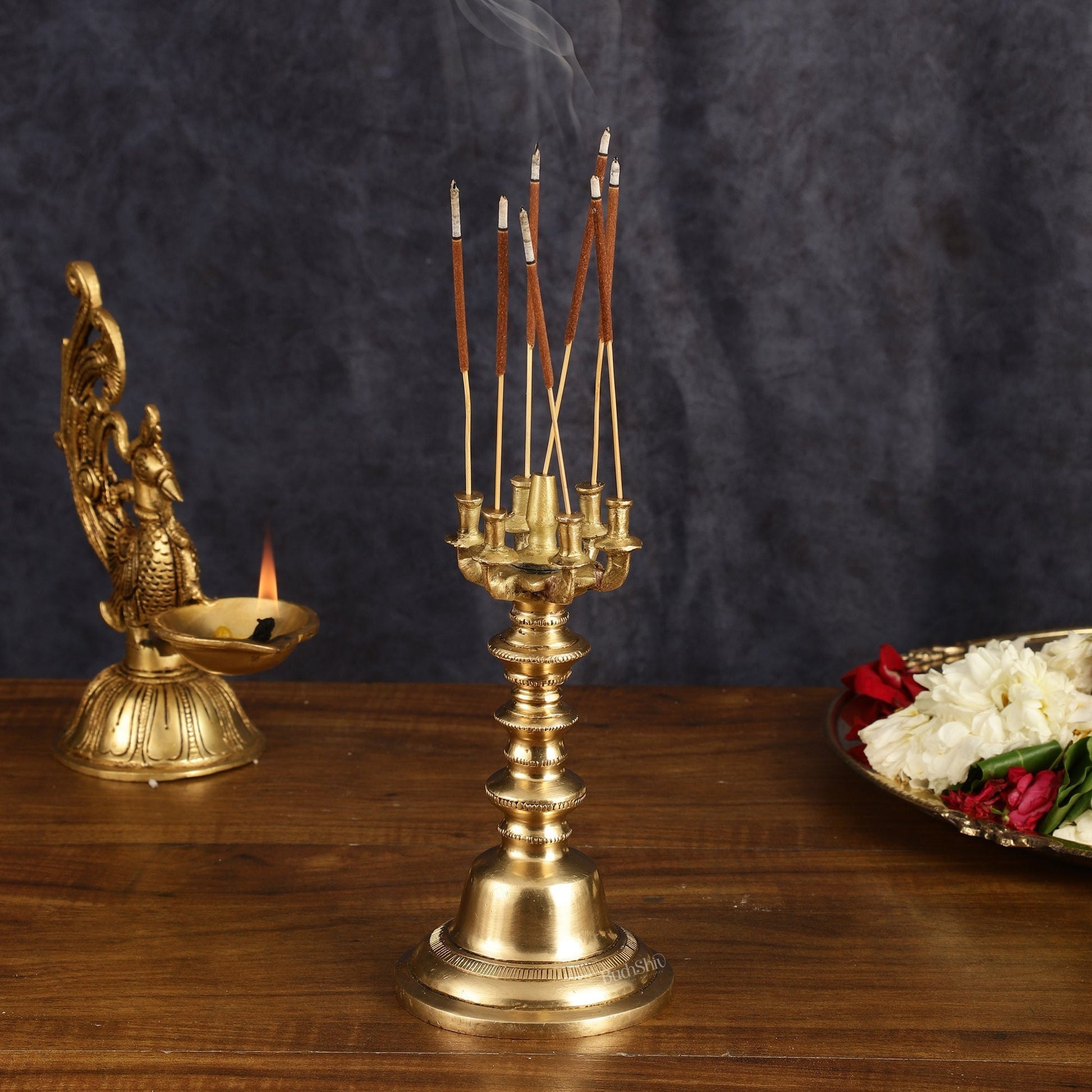 Brass Unique Agarbatti Stand incense holder - 6.5 Inch - Sama Homes Idol - Brass Sculpture - Eco-friendly - Sama Homes