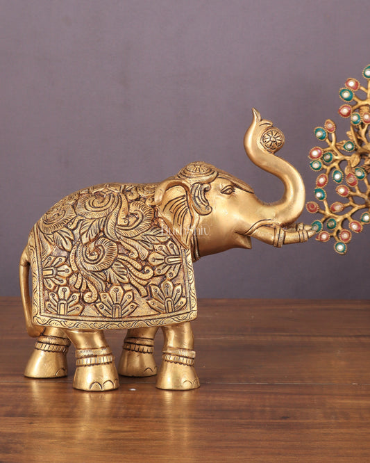 Brass Engraved Statue table accent 7"