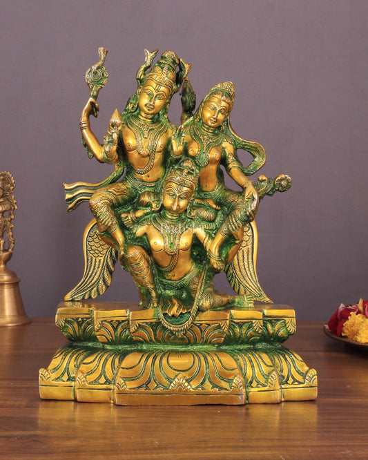 Vishnu Lakshmi on Garuda Brass idol 12 inch - Sama Homes Idol - Brass Sculpture