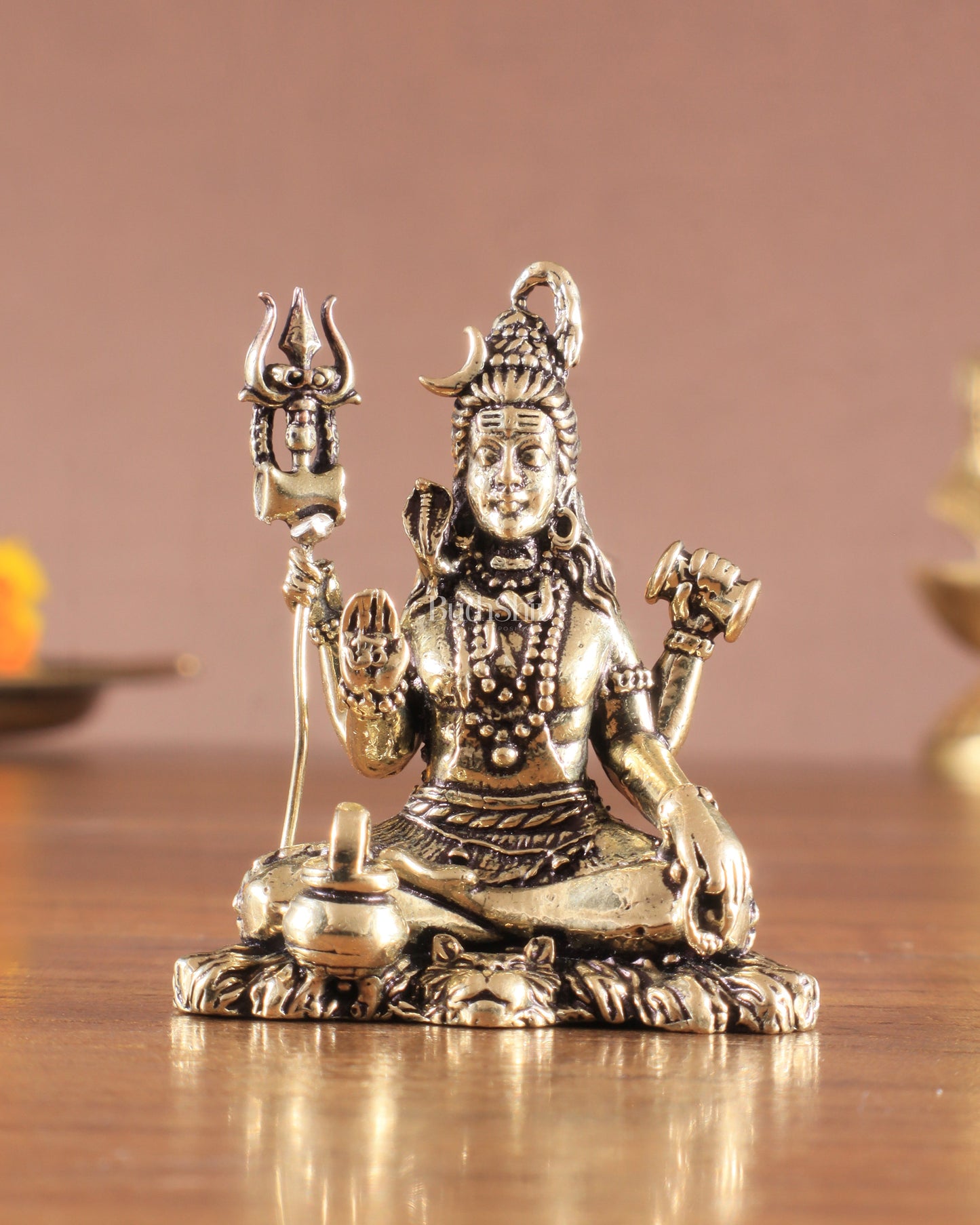 Brass superfine Lord Shiva idol 2 inch - Sama Homes Idol - Brass Sculpture
