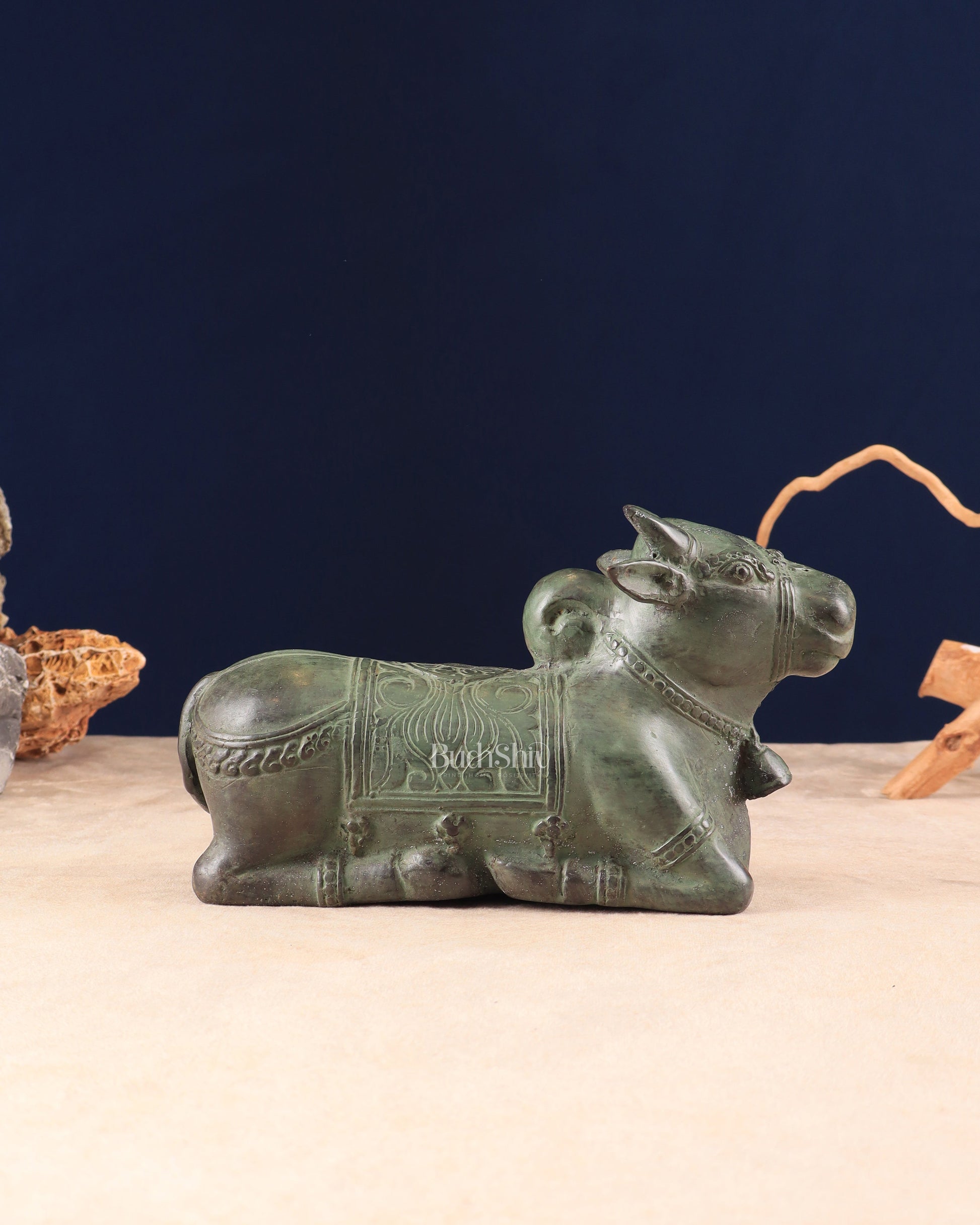 Indonesian Bronze Vintage Nandi Sculpture 8.5" - Sama Homes Idol - Brass Sculpture - Eco-friendly - Sama Homes