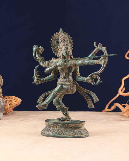 Indonesian Bronze Dancing Lord Rama with Bow and Arrow Vintage Sculpture 10" - Sama Homes Idol - Brass Sculpture