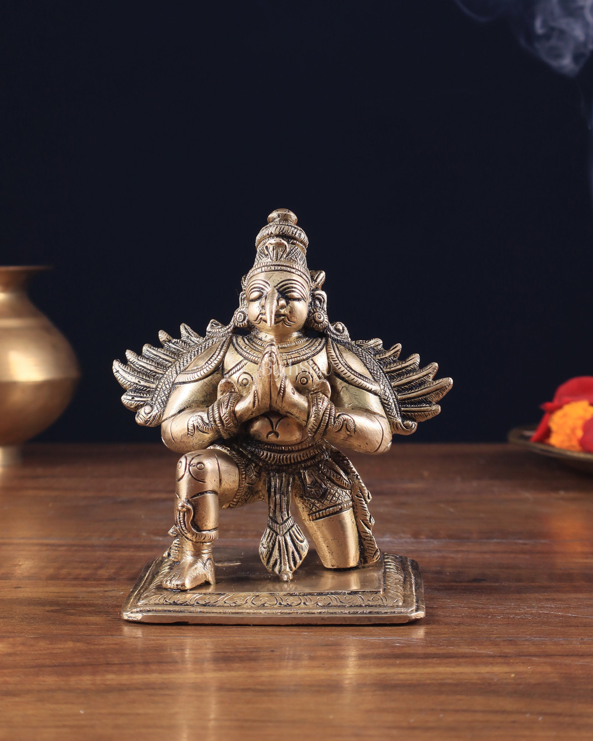 Brass Garuda Statue 5" | 100% Certified Copper & Brass - Sama Homes Idol - Brass Sculpture - Eco-friendly - Sama Homes