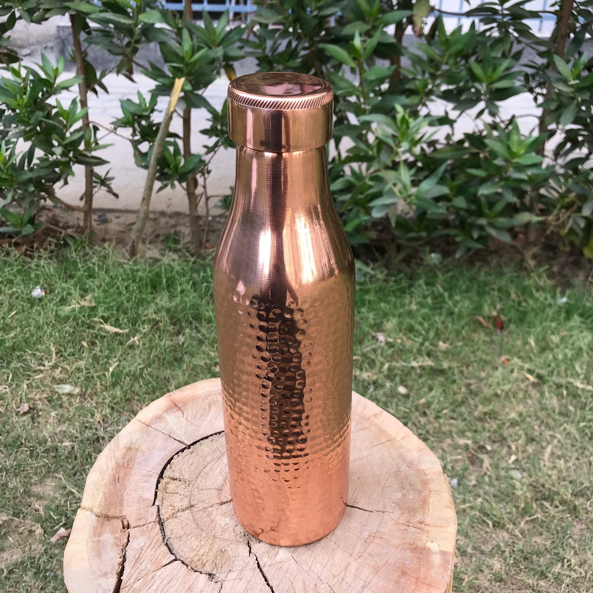 Pure Copper Hammered Design Water Bottle Plain Unique Design Capacity 1000ML by SAMA Homes - Copper Bottle (View 4)