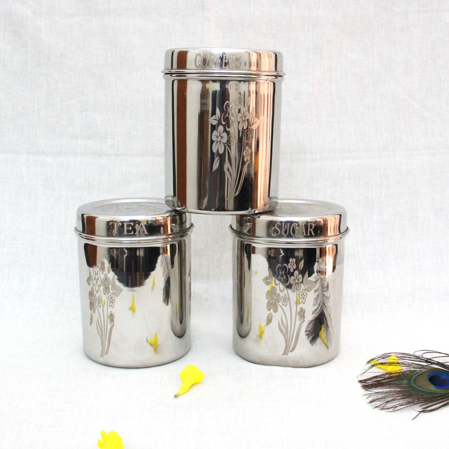 Set of 3 stainless Steel Deep Container Set