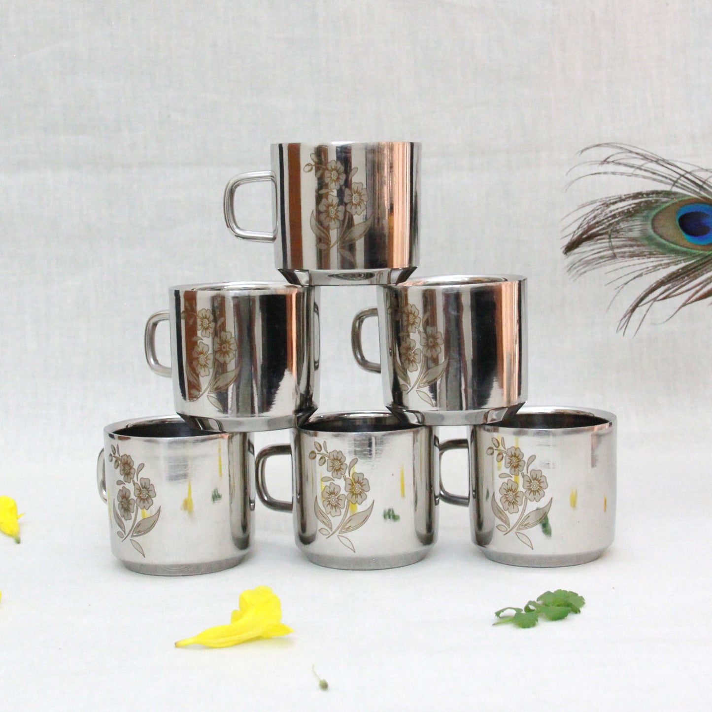 Stainless Steel Cup Set Of 6