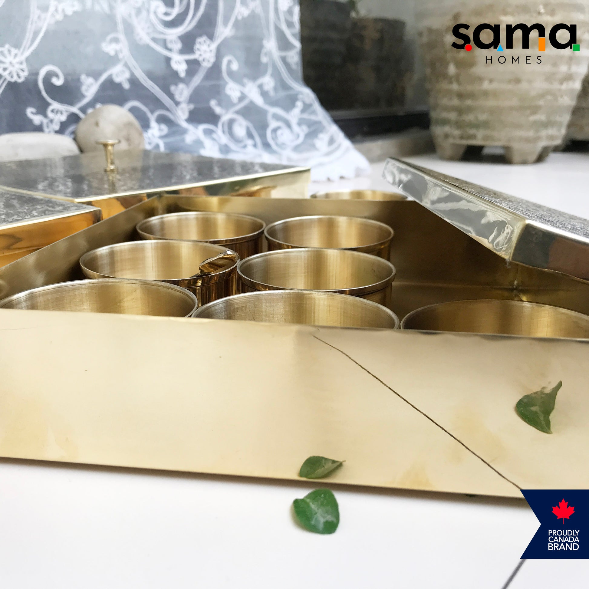 Sama Home Brass SPice Box