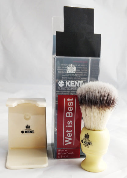 K-WETISBEST Kent 2pc Shaving Set, Blended Bristle Brush & Stand, Cream by Kent - Shaving Brushes (View 2)