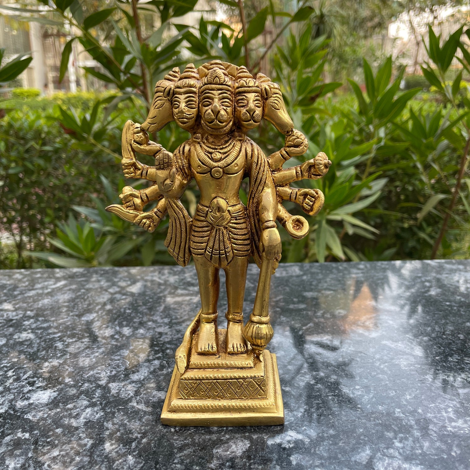 Brass Lord Panchmukhi Hanuman 7 Inches Idol – Sama Homes