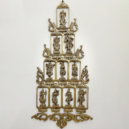 Beautiful Brass Lord Vishnu Dashavatar wall hanging 18 Inches