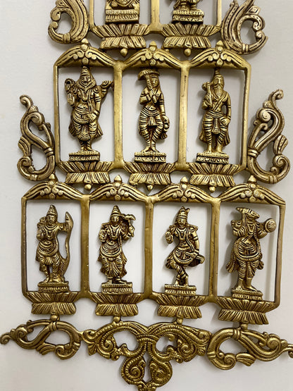 Beautiful Brass Lord Vishnu Dashavatar wall hanging 18 Inches