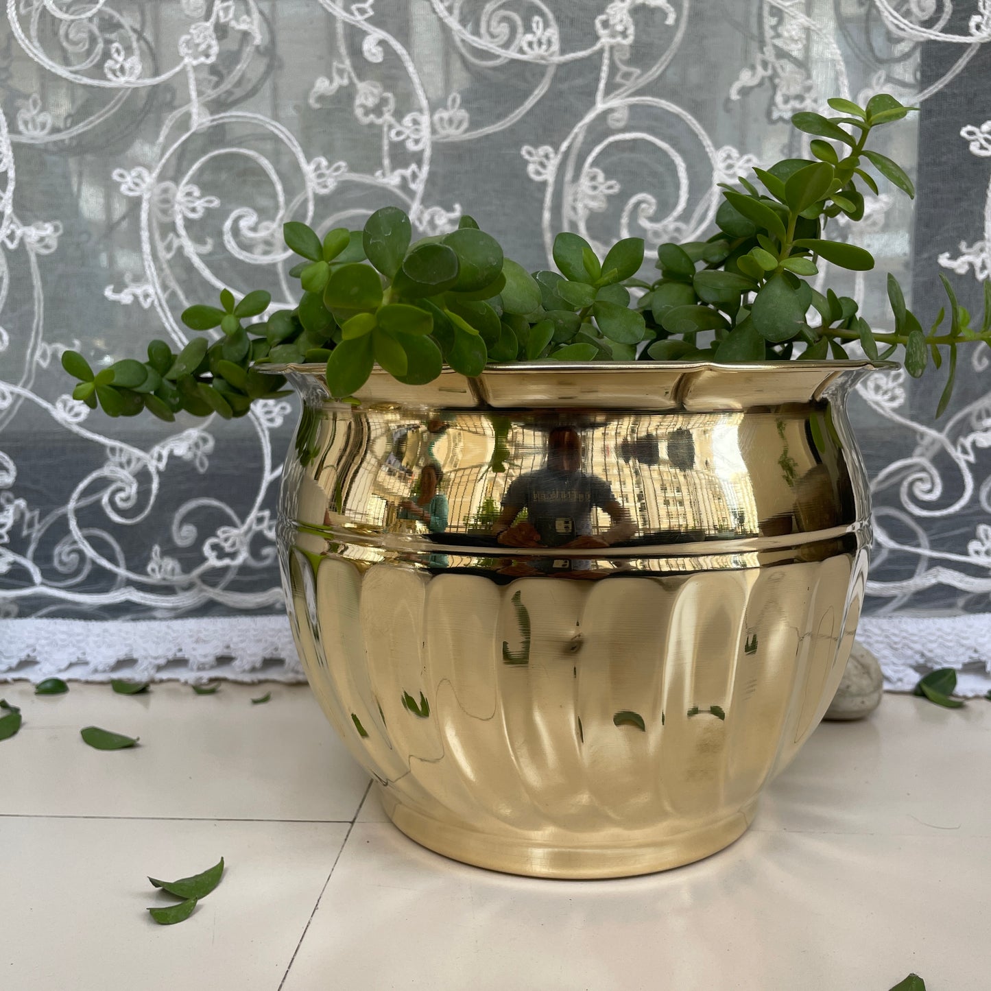 Brass Planters Matka Shape | Brass Plant Pots | Available in Set | Home and Office Decoration