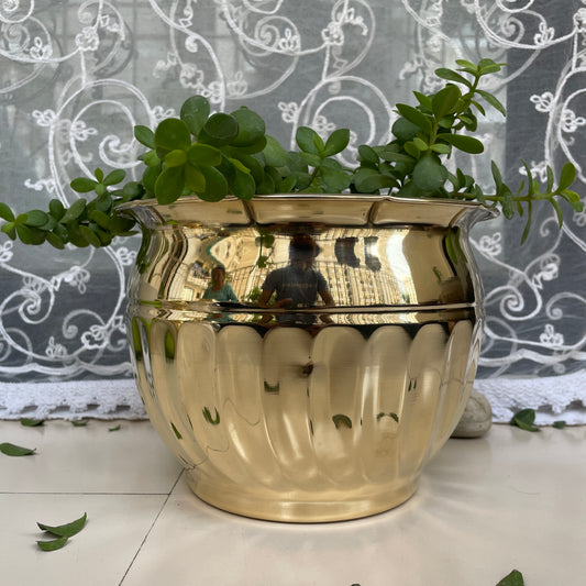 Brass Planters Matka Shape | Brass Plant Pots | Available in Set | Home and Office Decoration