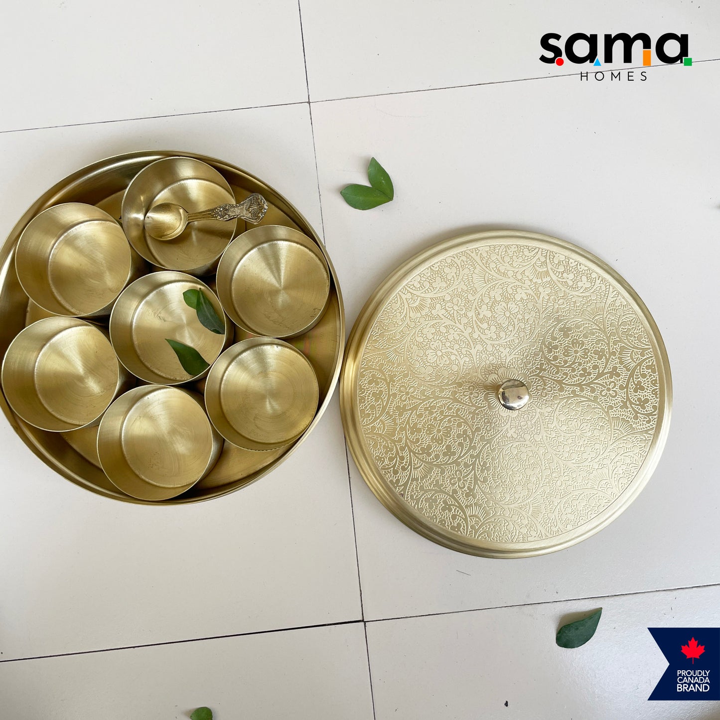 Sama Homes Brass Spice Box