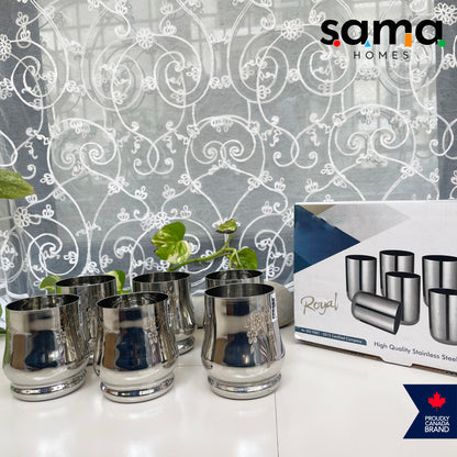 Sama homes Stainless Steel Tumbler Set of 6