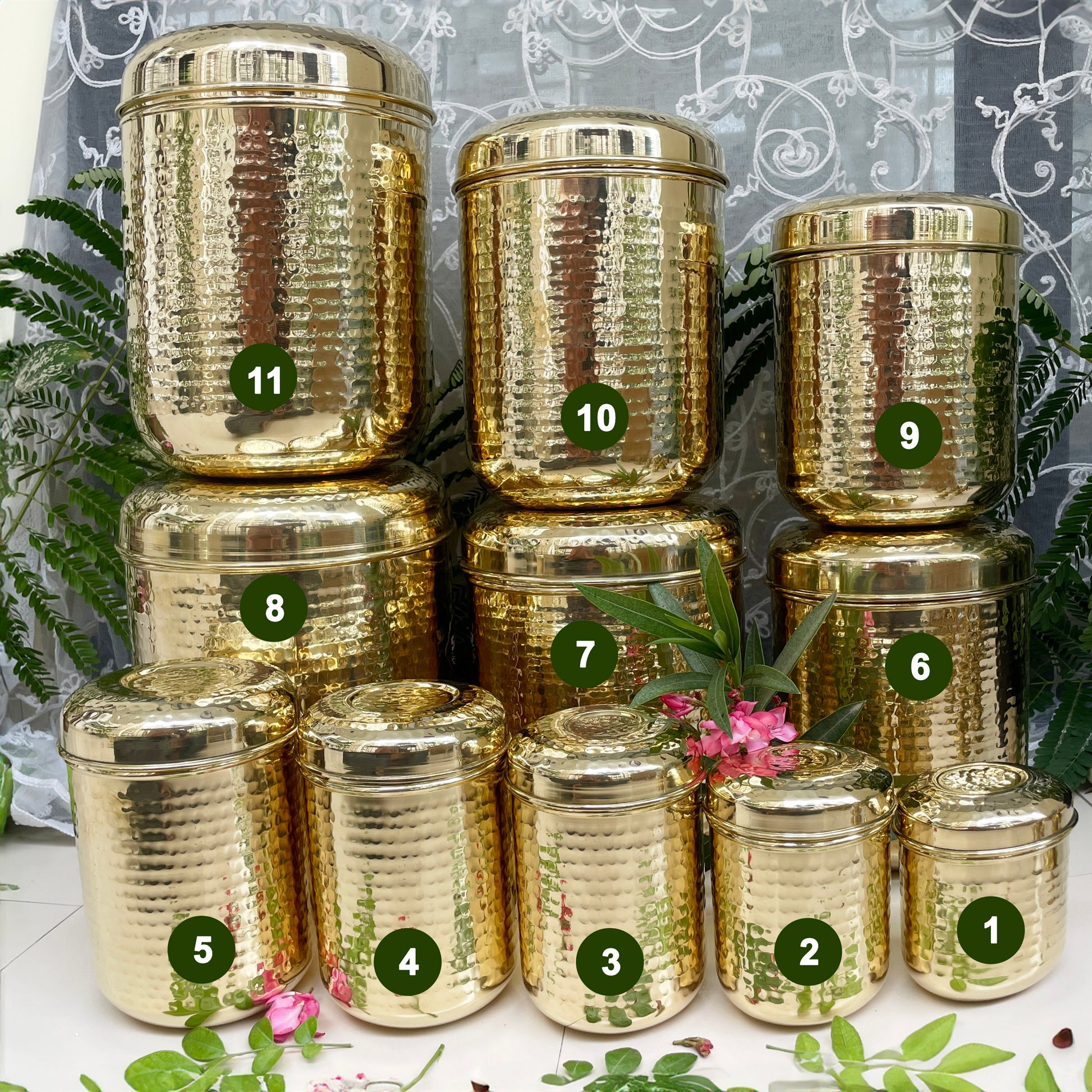 Sama homes Brass Canister set