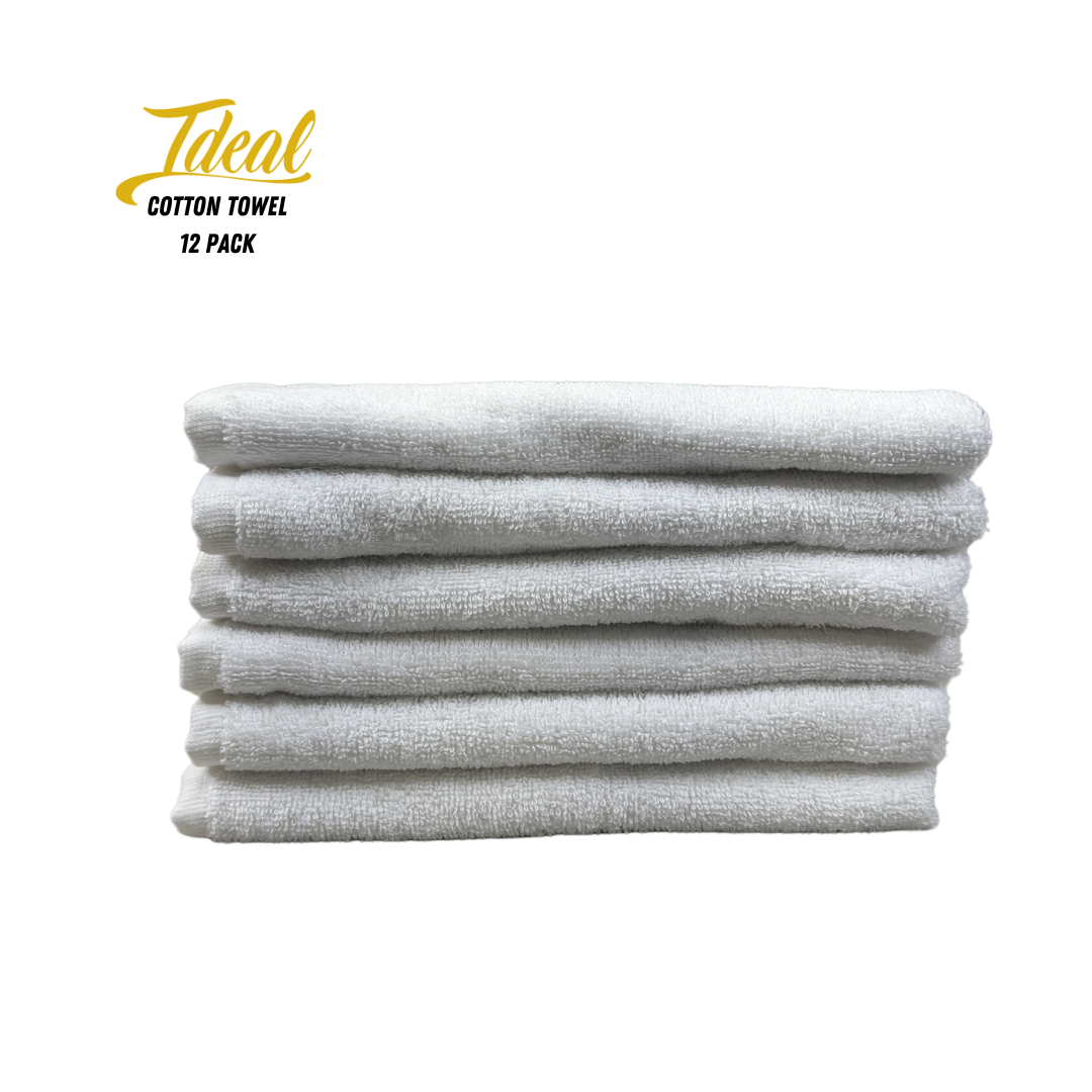 Ideal Cotton Barber Towels White 16" x 28" (12 Pack) by Ideal Accessories - Sustainable Living