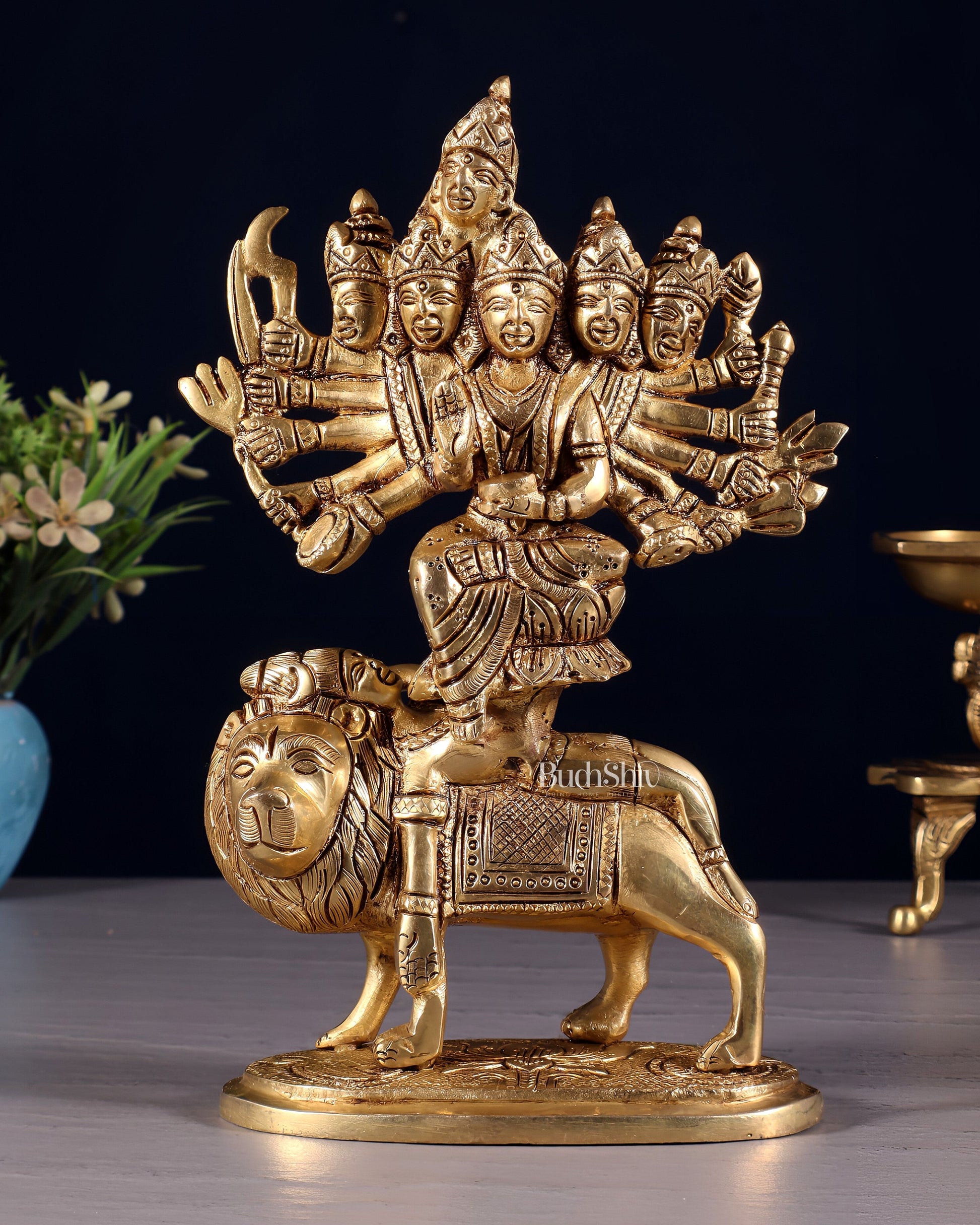 Brass Superfine Kamakhya Devi Idol 8.5" - Sama Homes Idol - Brass Sculpture - Eco-friendly - Sama Homes