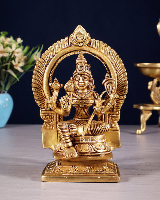 Superfine Brass Rajarajeshwari Tirupur Sundari Lalita Devi Idol | Height 6 inch - Sama Homes Idol - Brass Sculpture