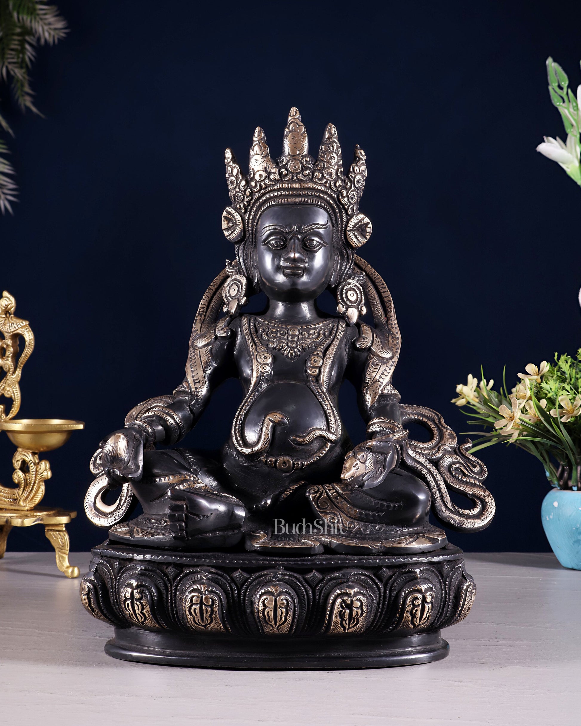 Brass Kuber Idol in Black Tone 12" | 100% Certified Copper & Brass - Sama Homes Idol - Brass Sculpture - Eco-friendly - Sama Homes
