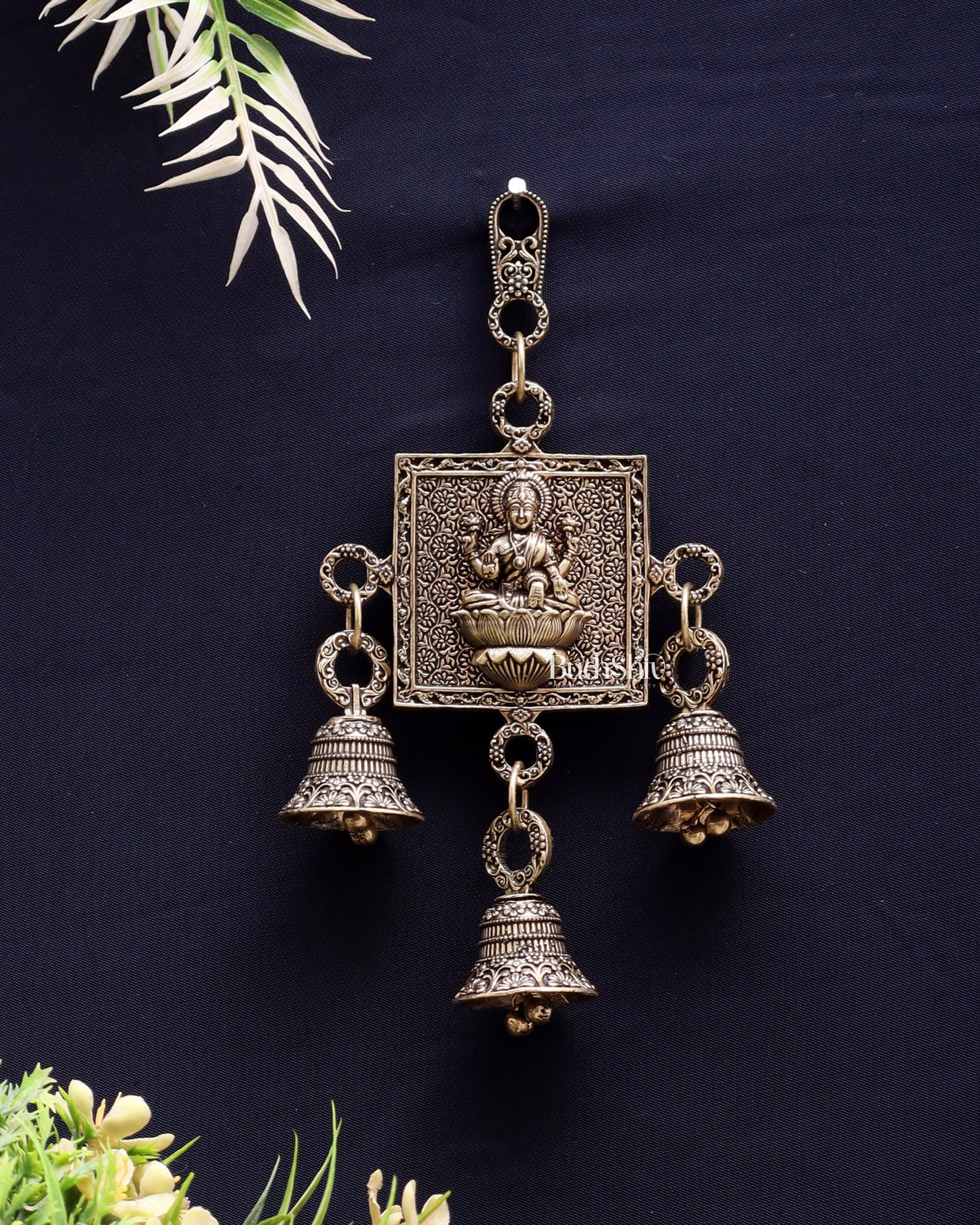 Pure Brass Small Lakshmi Wall Hanging - Lightweight 6.5" - Sama Homes Idol - Brass Sculpture