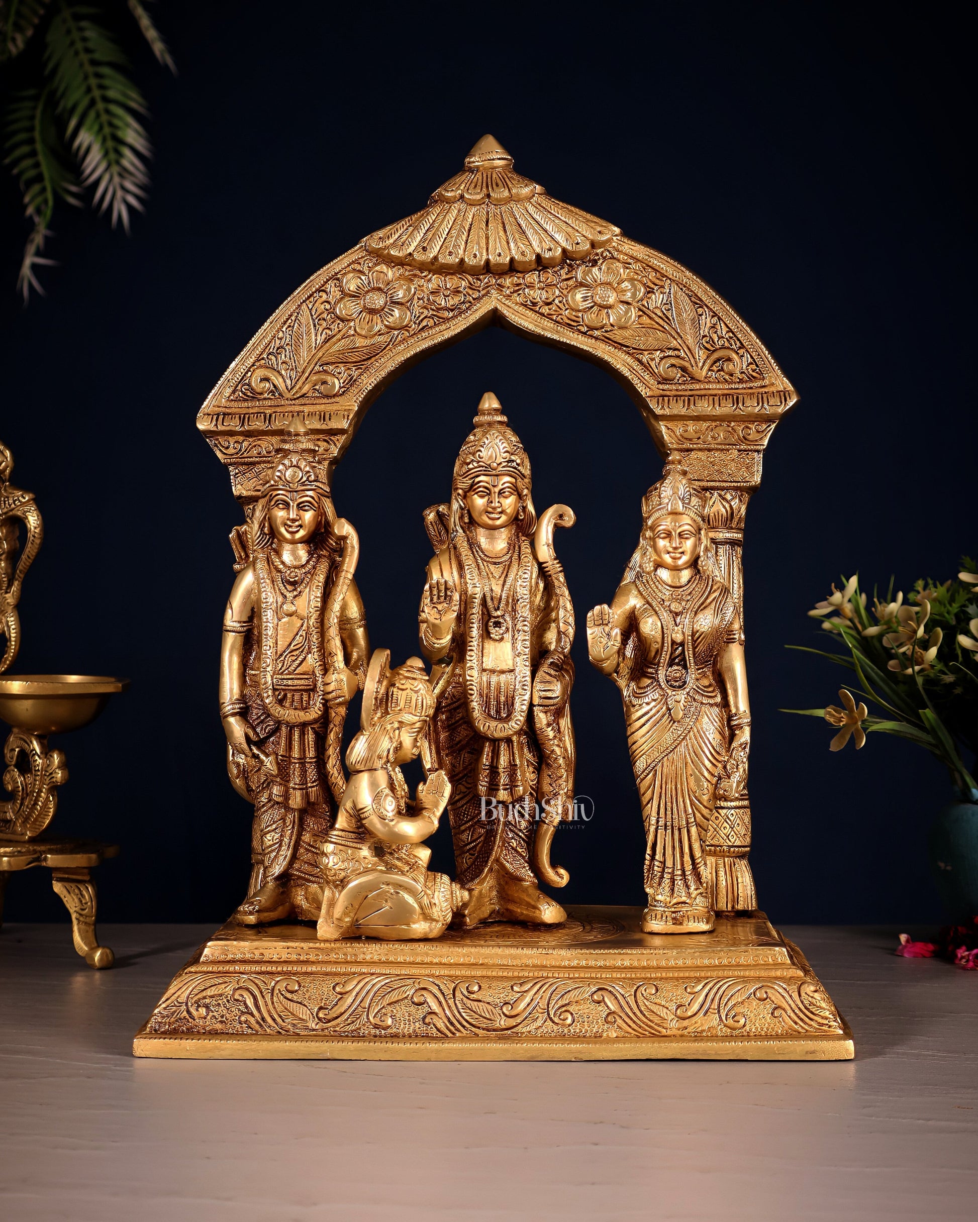 Brass superfine Ram Darbar Statue 12 inch - Sama Homes Idol - Brass Sculpture - Eco-friendly - Sama Homes