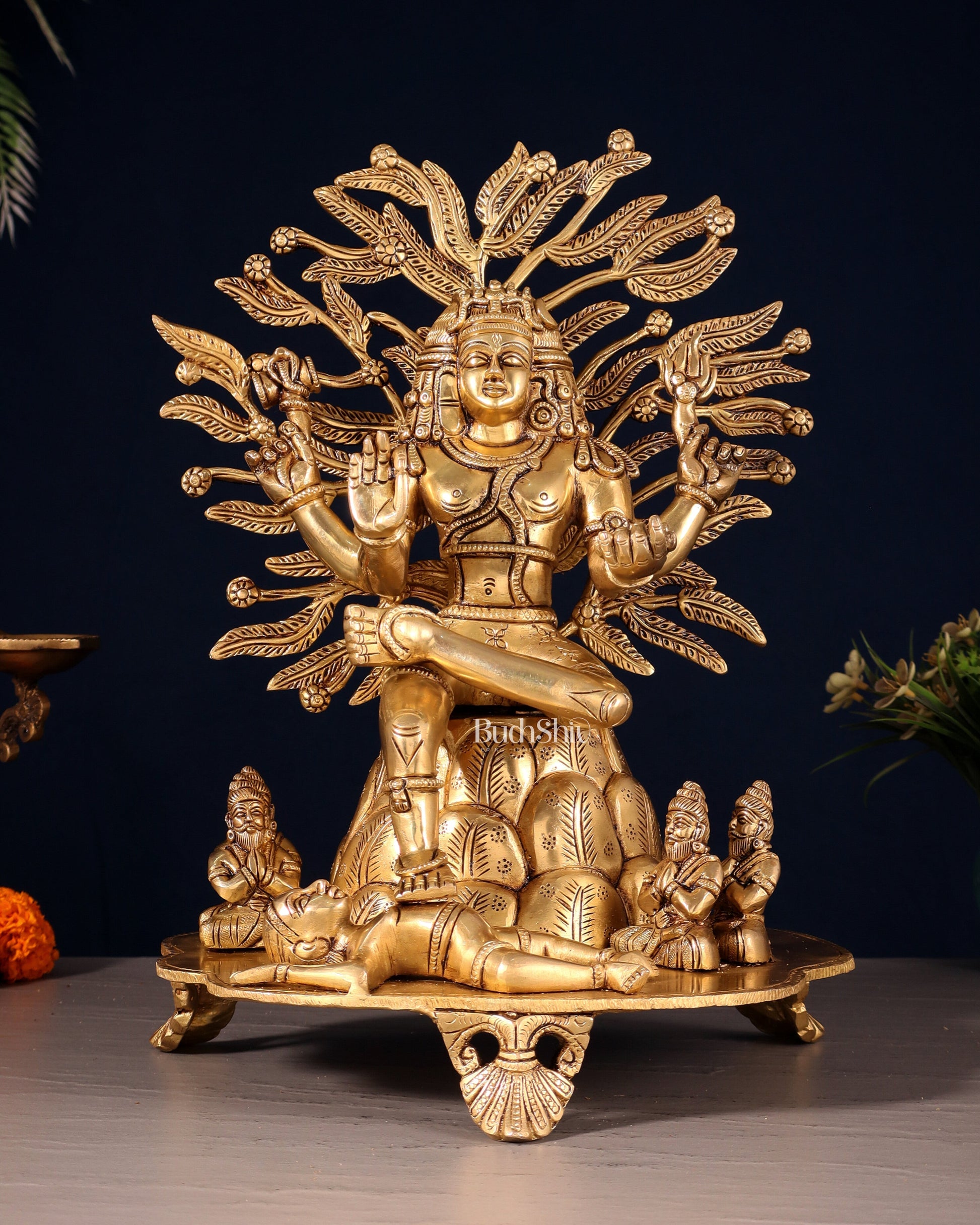 Pure Brass Superfine Dakshinamurthy Shiva 14" - Sama Homes Idol - Brass Sculpture - Eco-friendly - Sama Homes