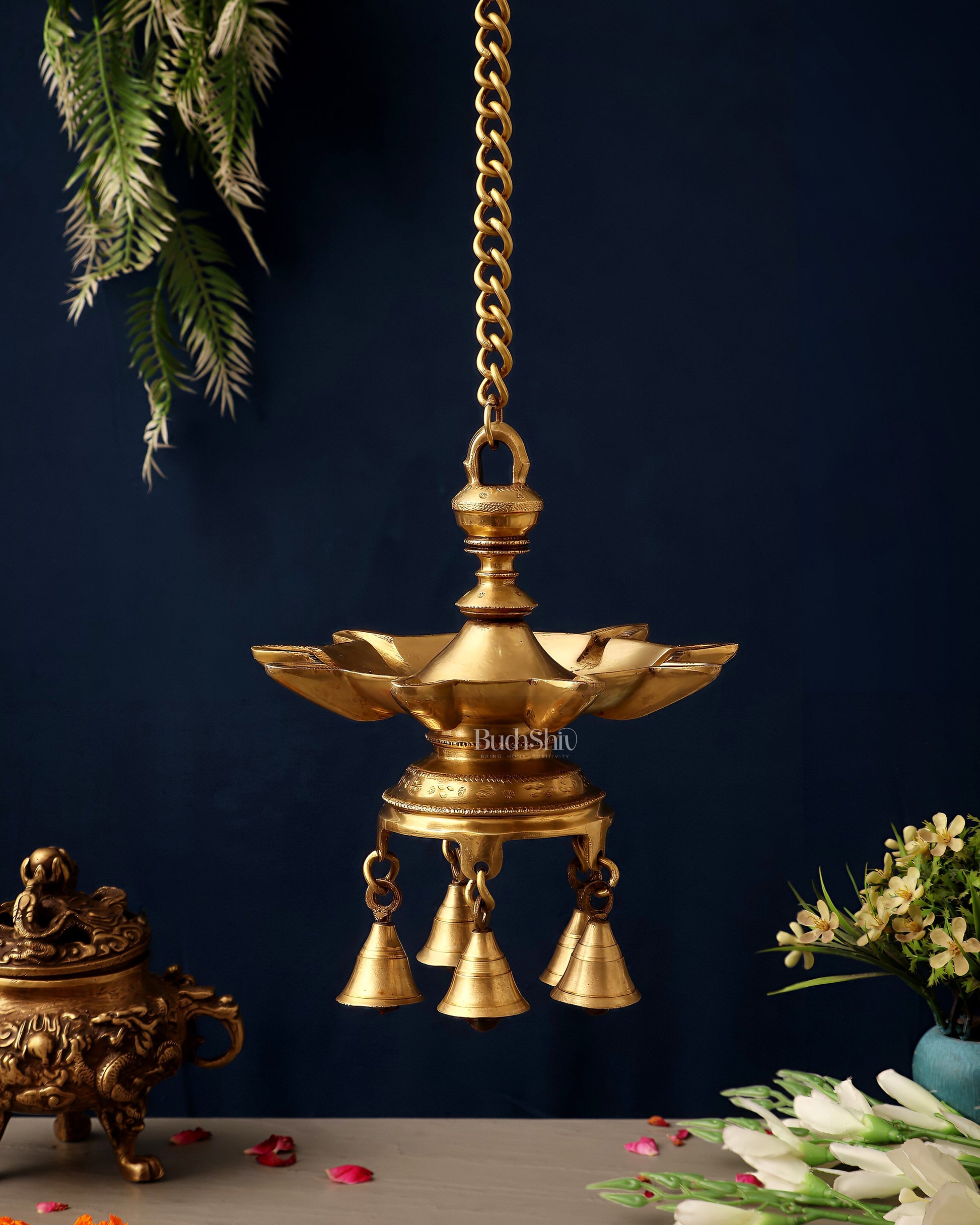 Brass Superfine Hanging Lamp with Bells | 26" - Eco-friendly - Sama Homes